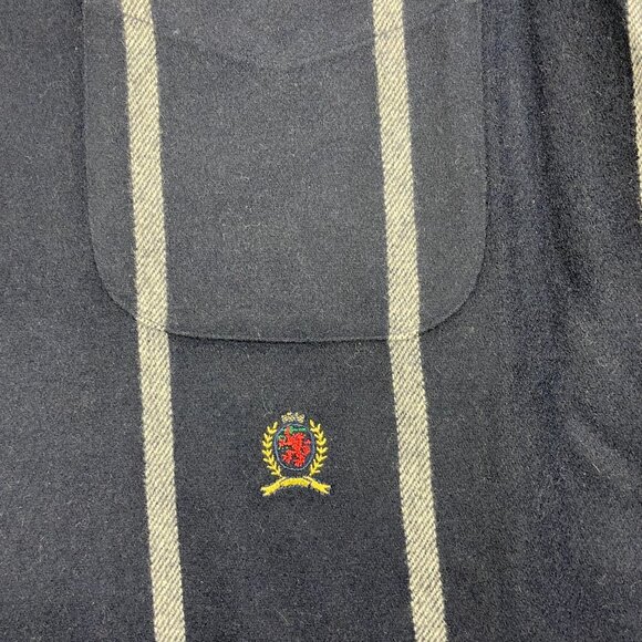 Vintage Tommy Hilfiger Nautical Racing Oars Wool Blend Button Down Men's Large - Picture 3 of 7